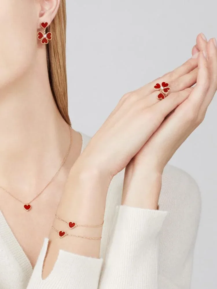 Red heart chain bracelet