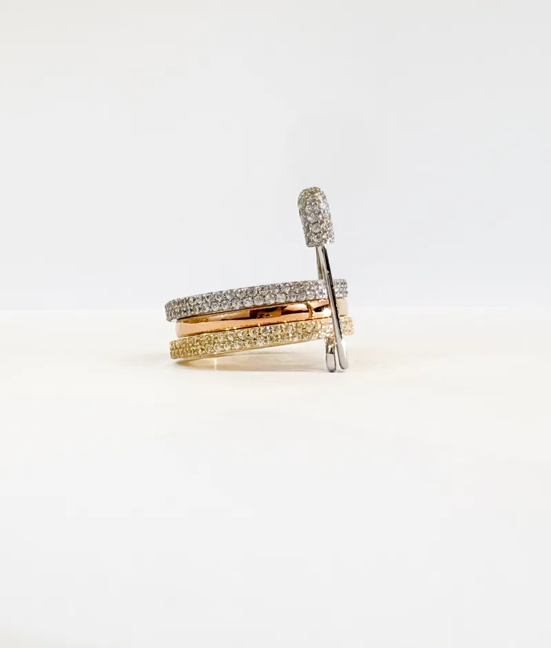 Two-tone stacked ring
